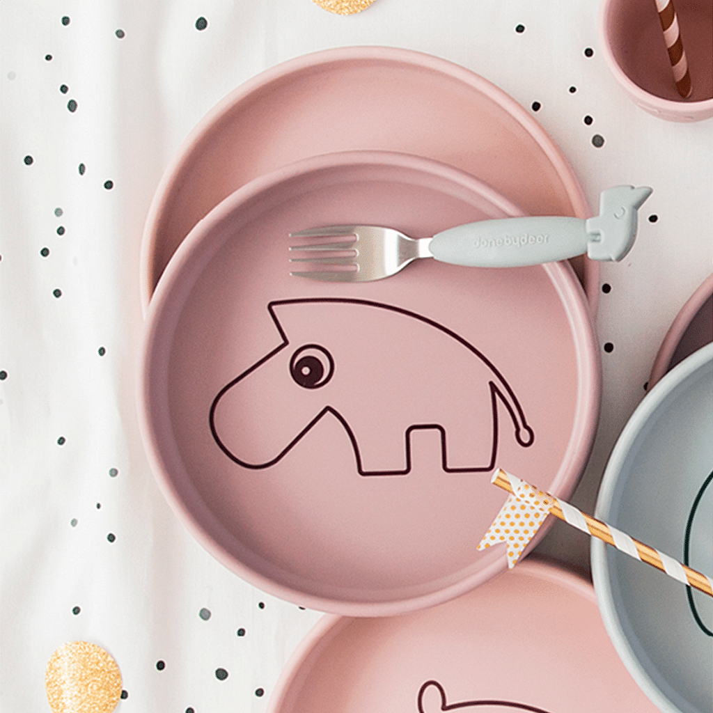 Plato de silicona Zebee rosa