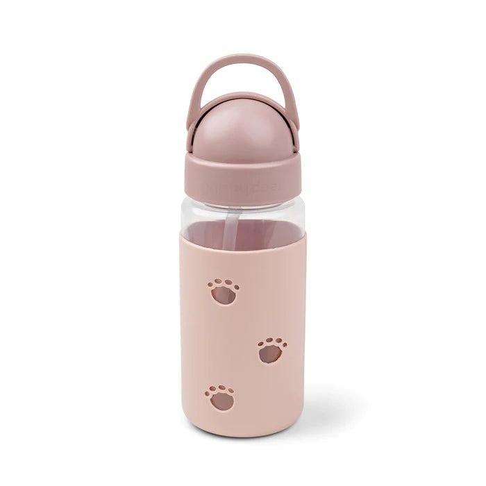 Botella con bombilla y agarre de silicona Elphee Rosa