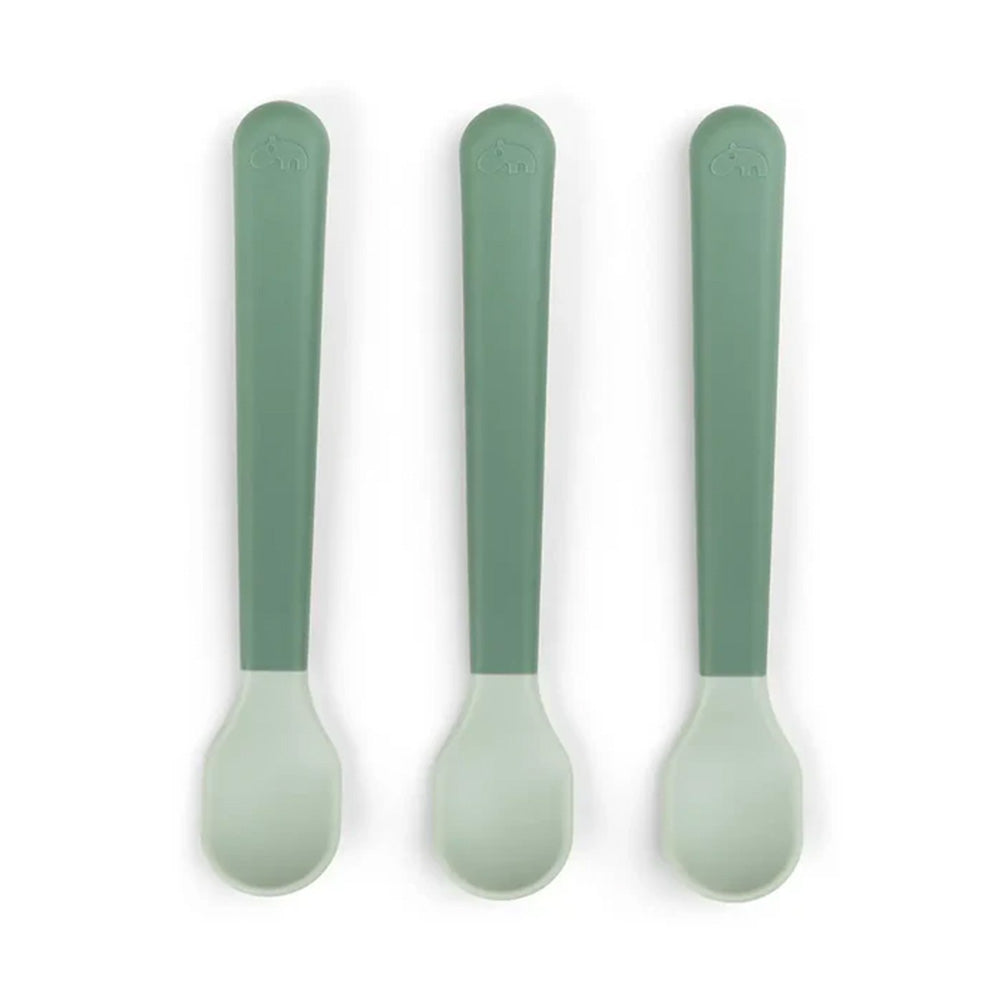 Set Foodie de 3 cucharas de fácil agarre para bebés verde