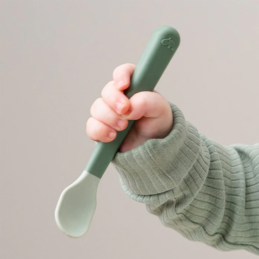 Set Foodie de 3 cucharas de fácil agarre para bebés verde