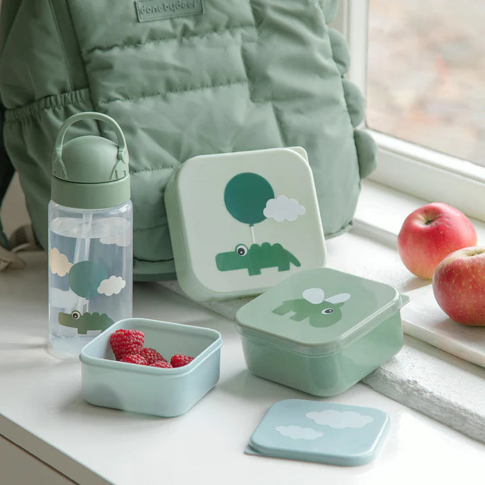 Set de 3 cajas para snack Happy Clouds verde
