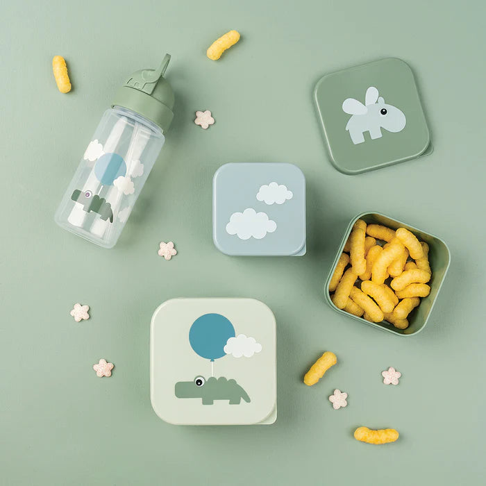 Set de 3 cajas para snack Happy Clouds verde
