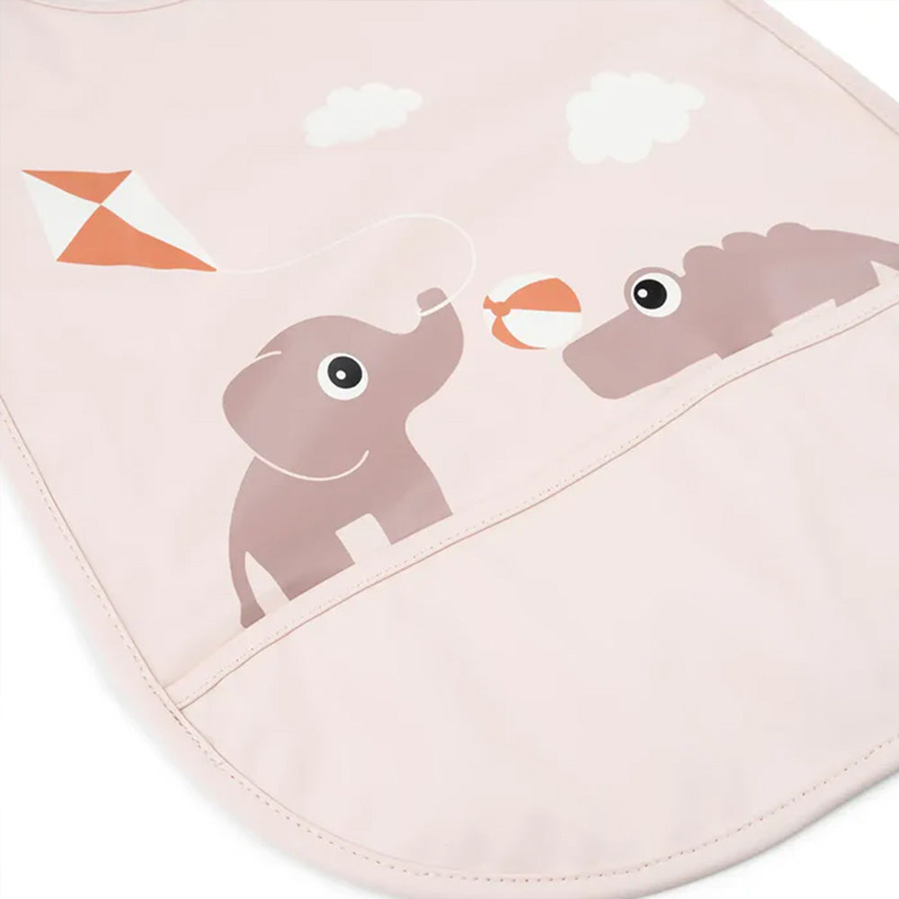 Babero con velcro Playground rosa