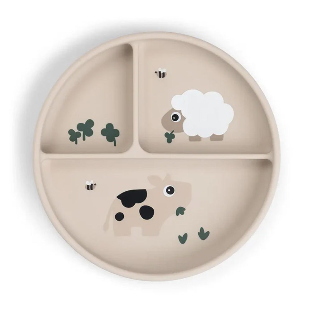Plato con compartimentos y ventosa Tiny Farm arena