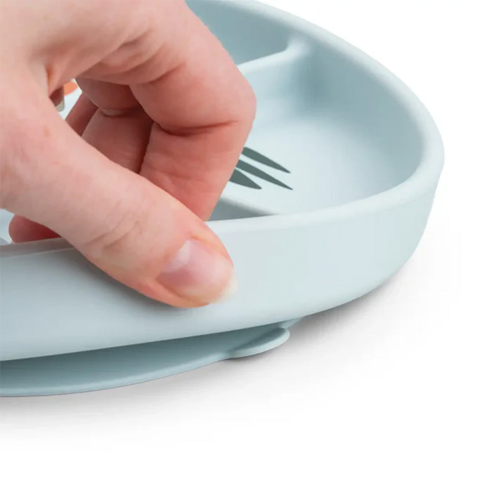 Plato con compartimentos y ventosa Playground azul