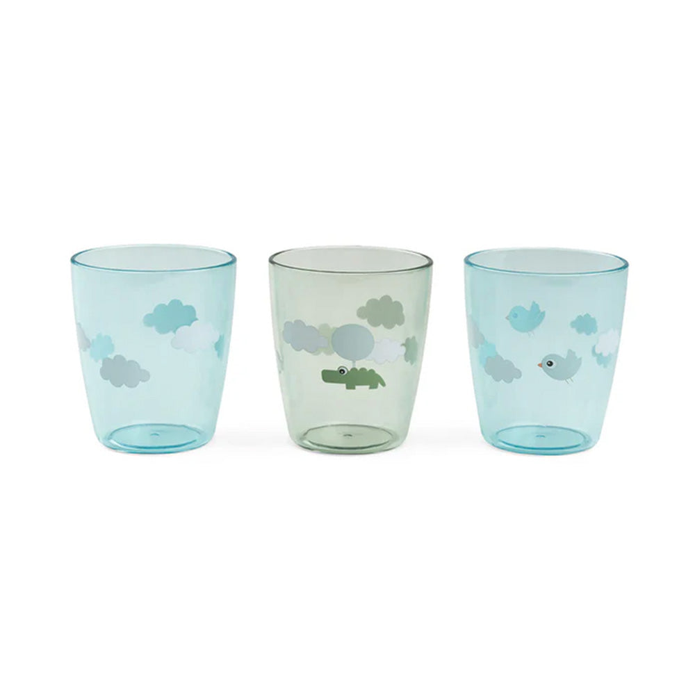 Set 3 mini vasos Yummy, Happy Clouds verde