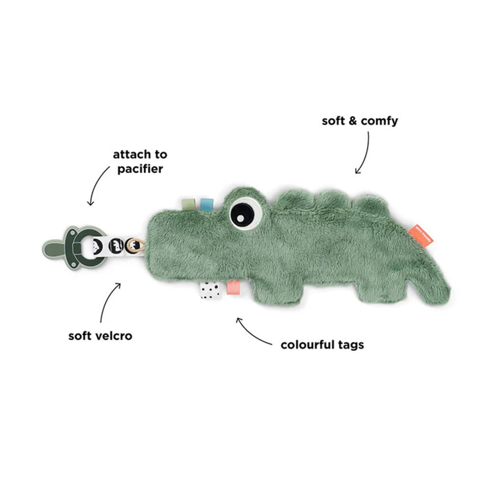 Mini mantita con porta chupete Croco verde