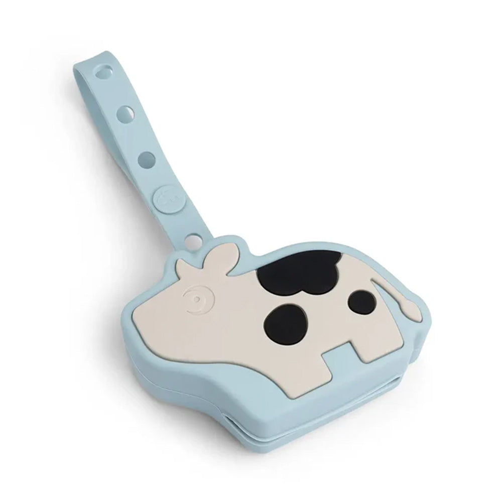 Caja de silicona para chupete Dotti azul