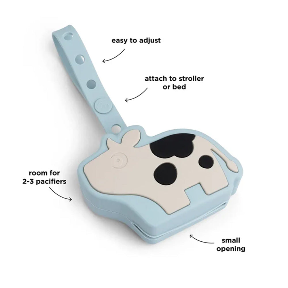 Caja de silicona para chupete Dotti azul