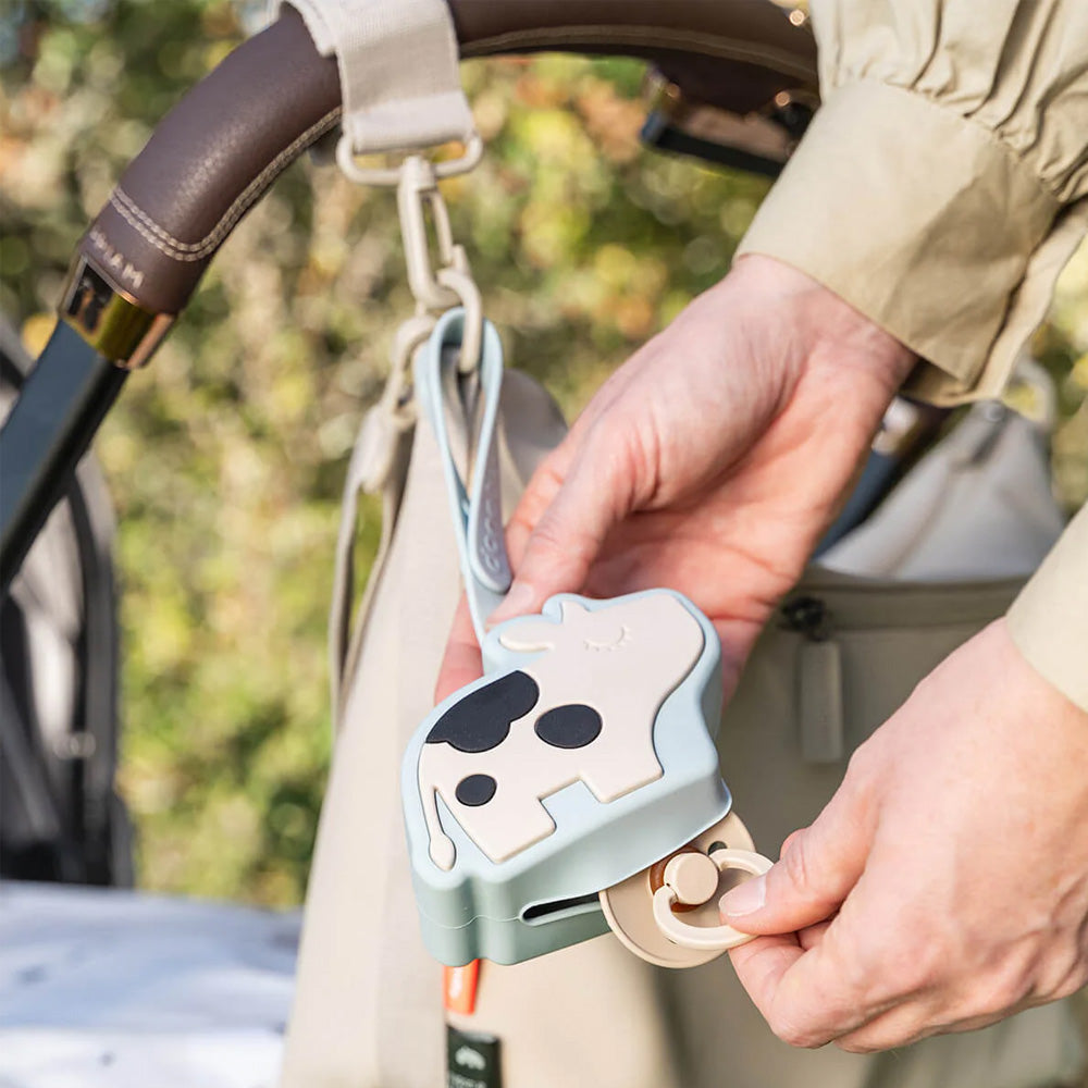 Caja de silicona para chupete Dotti azul