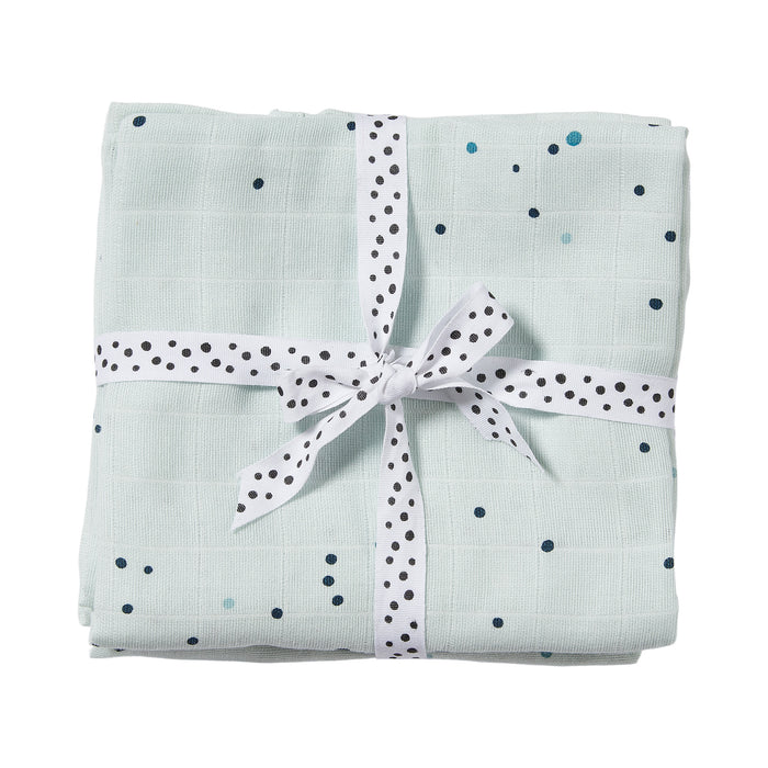 Pack 2 muselinas Dreamy Dots azul 70x70