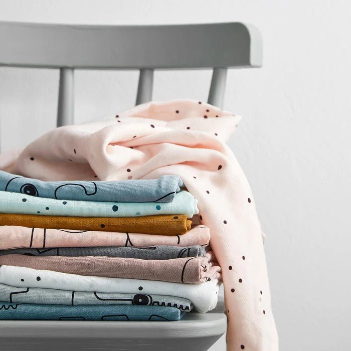 Pack 2 muselinas Dreamy Dots blanco 70x70