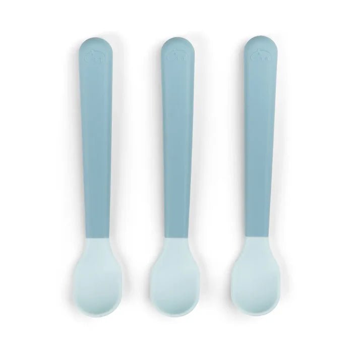 Set Foodie de 3 cucharas de fácil agarre para bebés azul