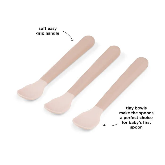 Set Foodie de 3 cucharas de fácil agarre para bebés rosa