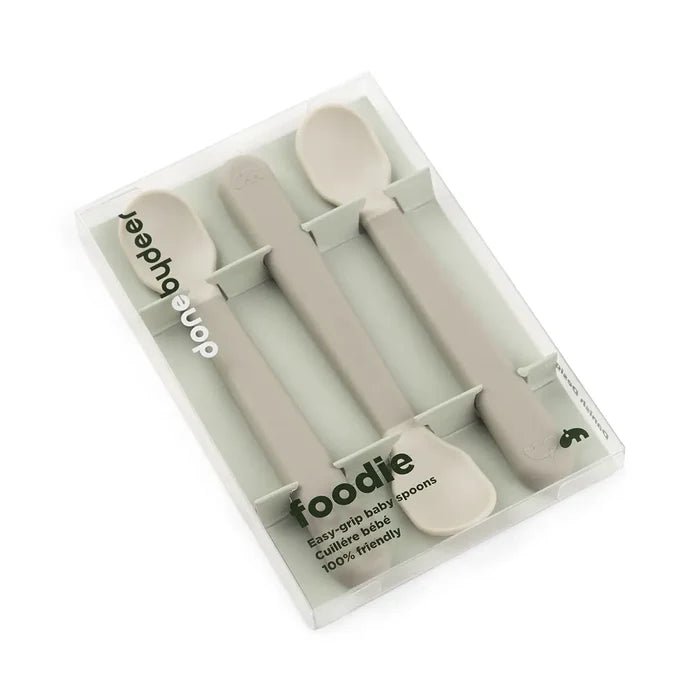 Set Foodie de 3 cucharas de fácil agarre para bebés arena