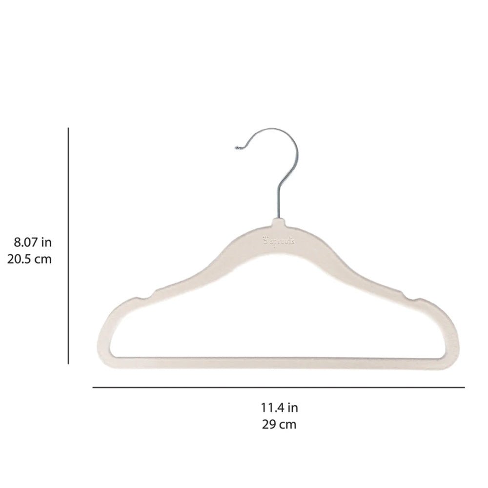 Colgadores antideslizantes de terciopelo Crema/Gris/Avellana (Set de 30)