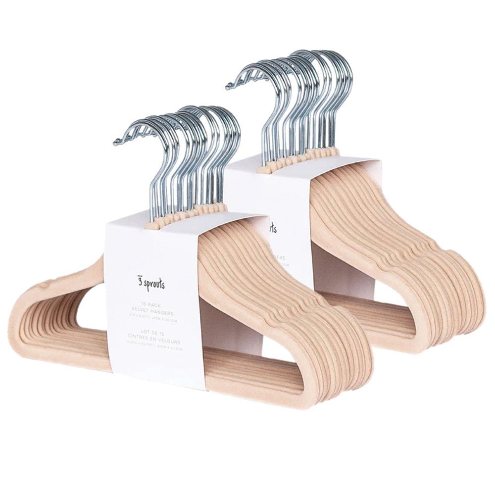 Colgadores antideslizantes de terciopelo Avellana (Set de 30)