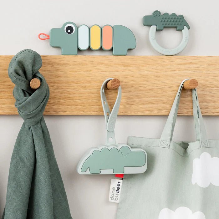 Caja de silicona para chupete Croco verde