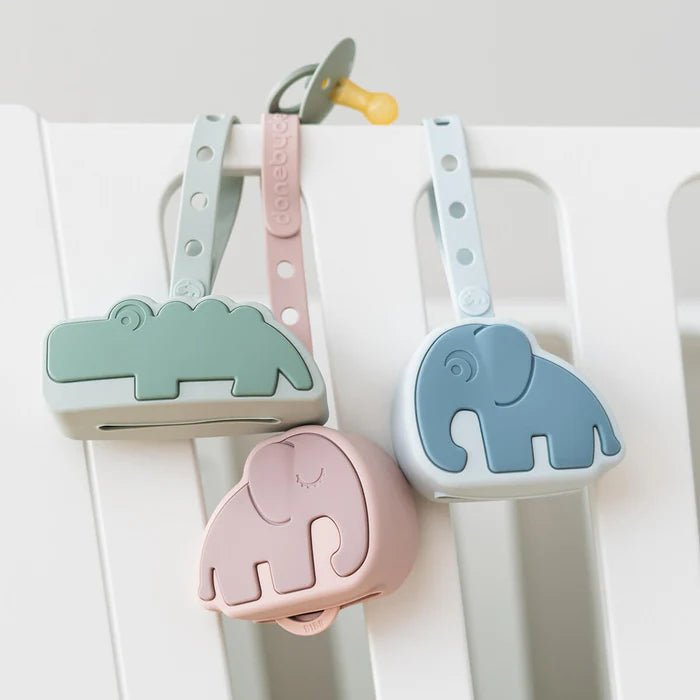 Caja de silicona para chupete Croco verde