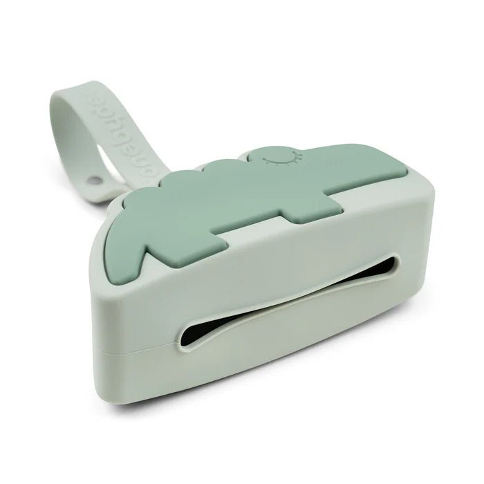 Caja de silicona para chupete Croco verde