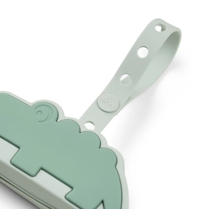 Caja de silicona para chupete Croco verde