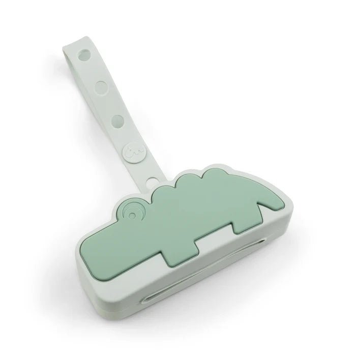 Caja de silicona para chupete Croco verde