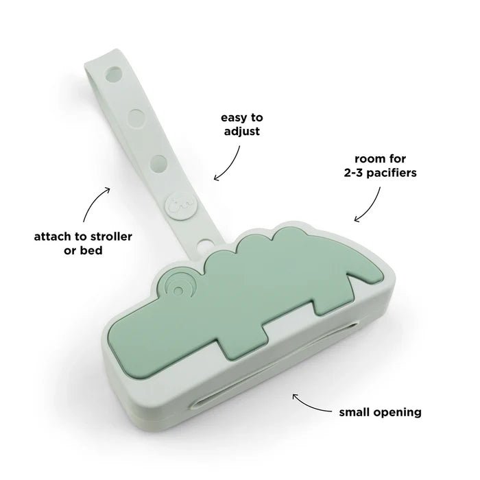 Caja de silicona para chupete Croco verde