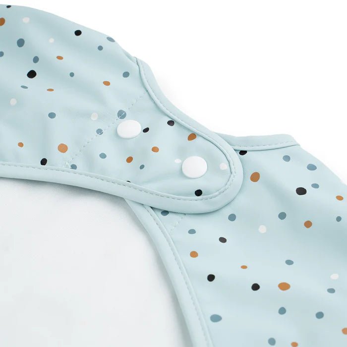 Babero grande con mangas y bolsillo Happy Dots azul 6-18 meses