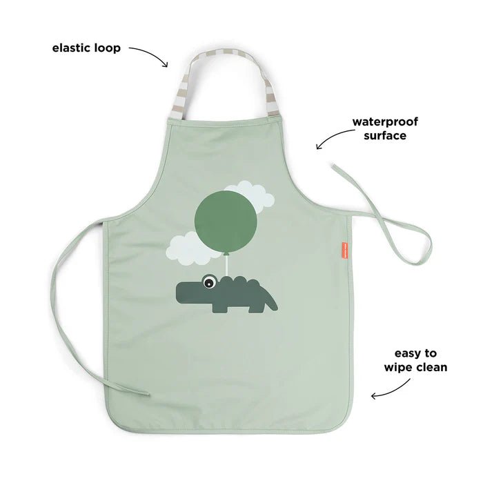 Delantal impermeable para niños Happy Clouds verde