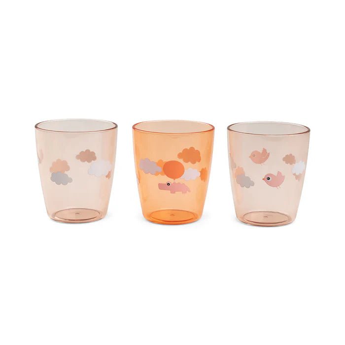 Set 3 mini vasos Yummy Happy Clouds naranja