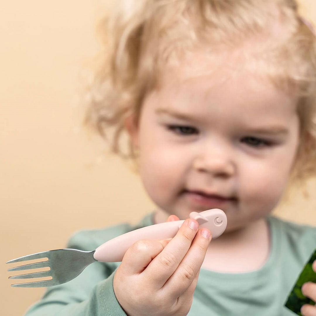 Set de Comida Peekaboo Deer Friends rosa viejo