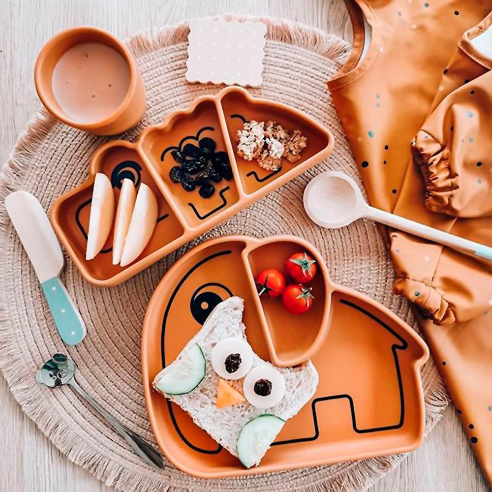 Plato de silicona antideslizante Elphee mostaza