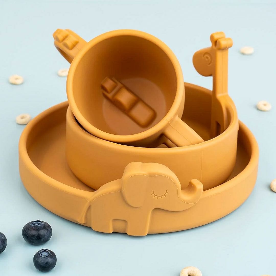 Plato Peekaboo Elphee mostaza