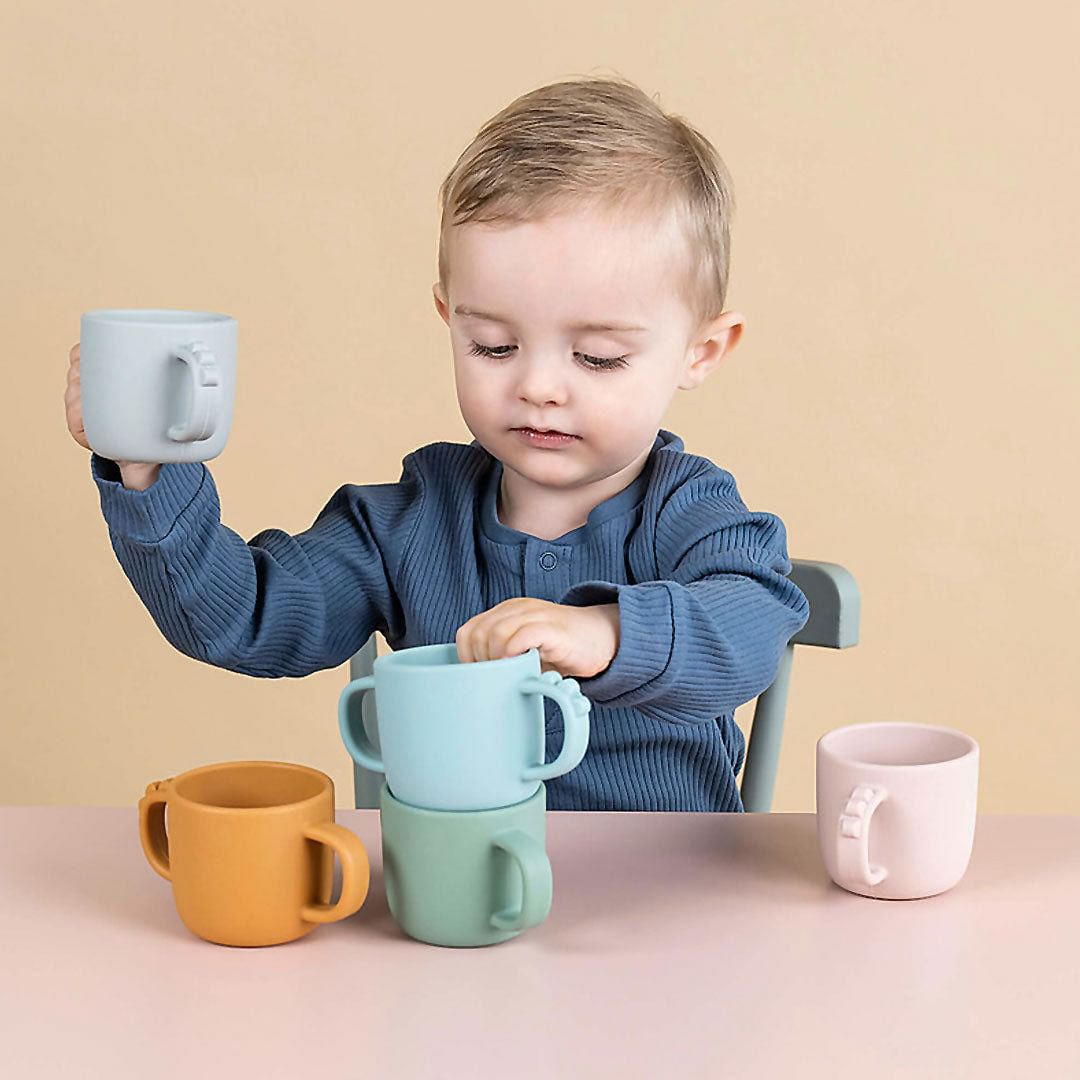 Taza con 2 asas Peekaboo Croco mostaza