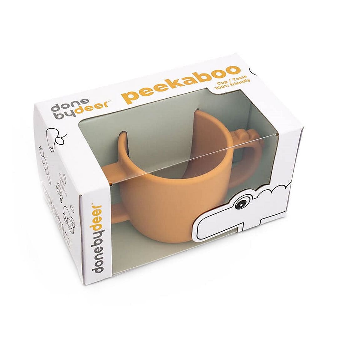 Taza con 2 asas Peekaboo Croco mostaza