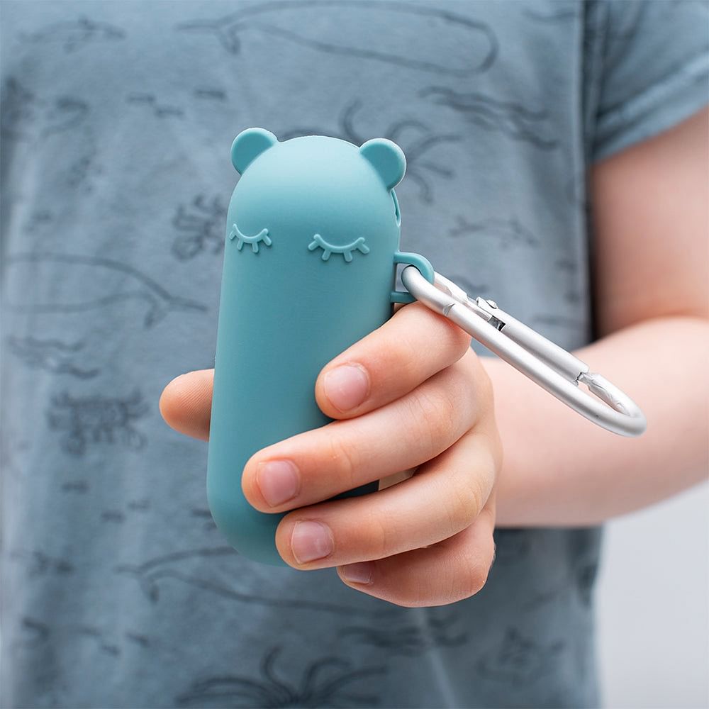 Bombilla en caja para llevar, Oso Azul oscuro