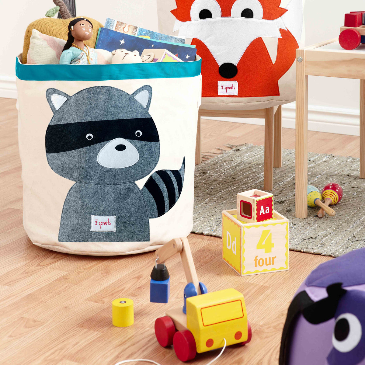 Canasto para juguetes Mapache