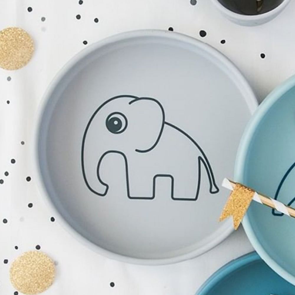Plato de silicona Elphee gris