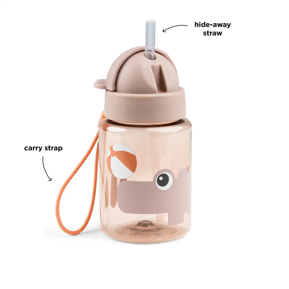 Botella con bombilla Croco rosa 280ml