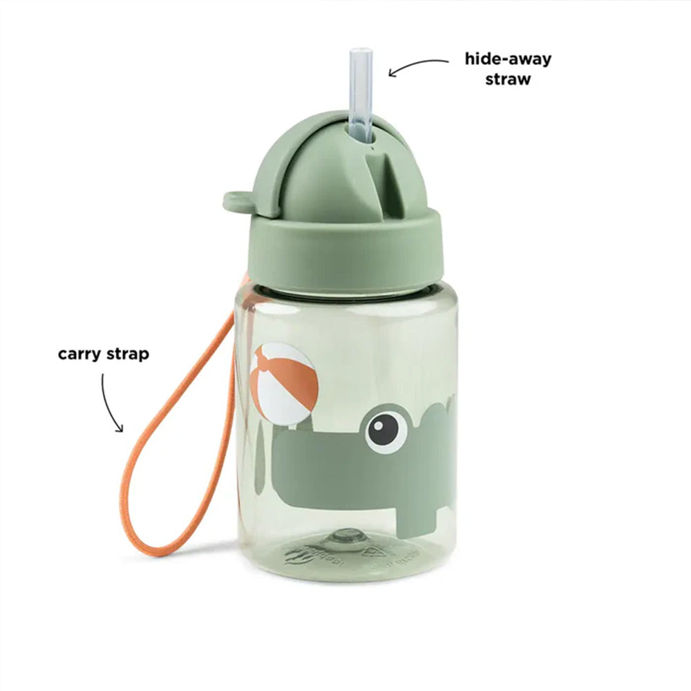 Botella con bombilla Croco Verde 280ml