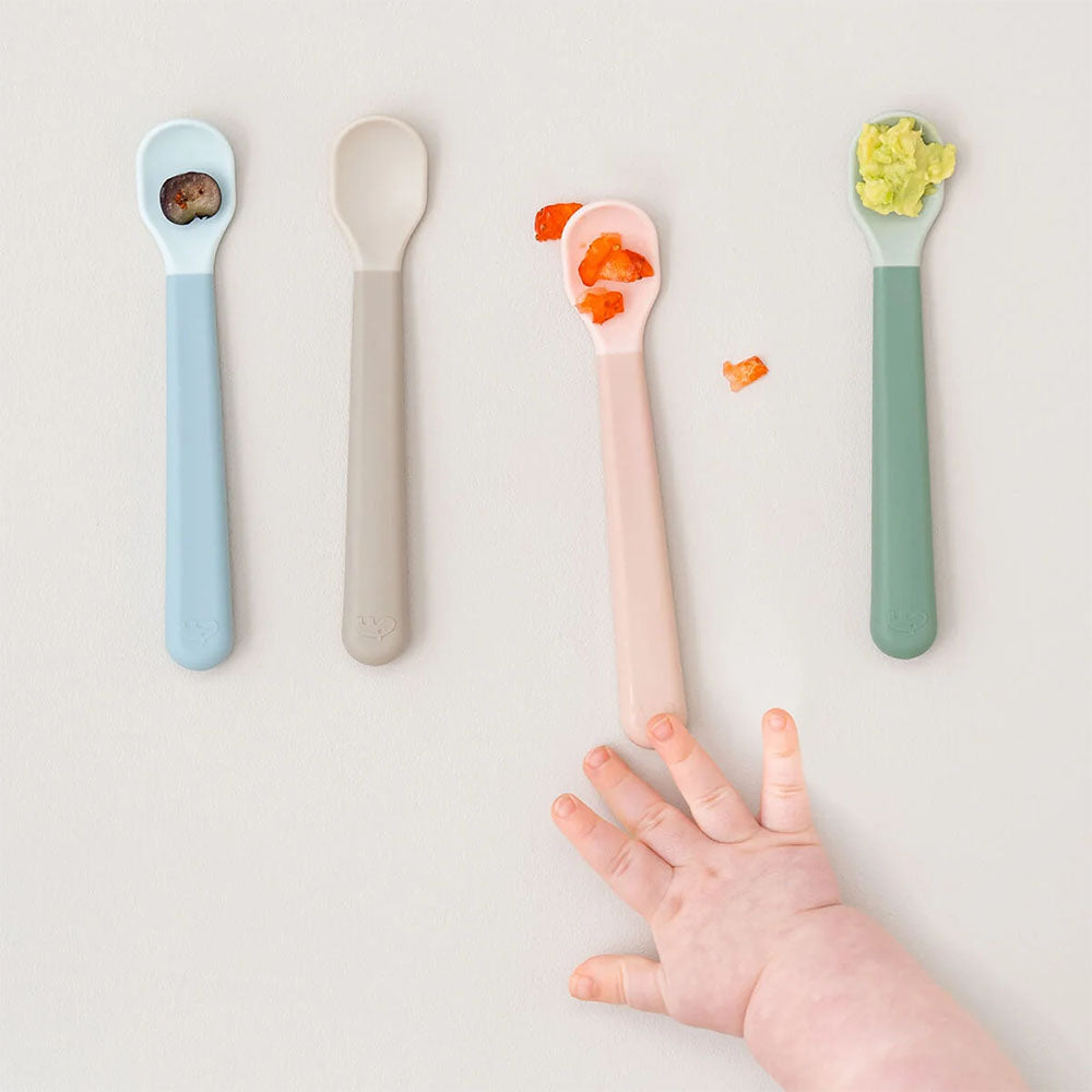 Set Foodie de 3 cucharas de fácil agarre para bebés rosa