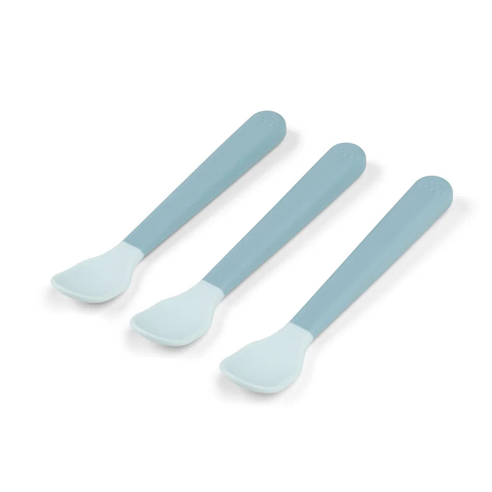 Set Foodie de 3 cucharas de fácil agarre para bebés azul