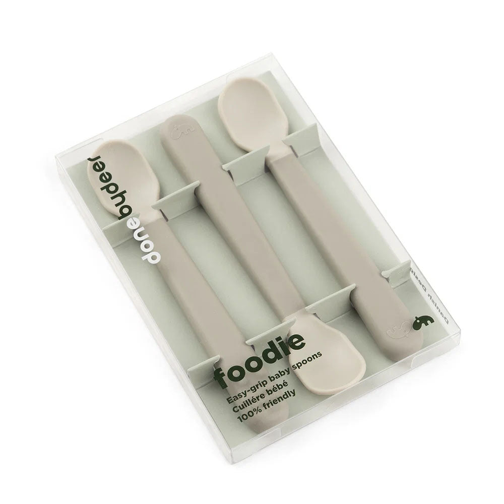 Set Foodie de 3 cucharas de fácil agarre para bebés arena
