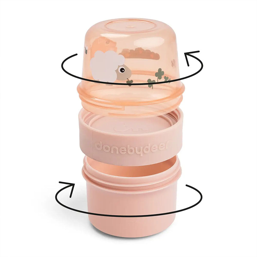 Contenedor de snack 2 en 1 para llevar Tiny Farm rosa