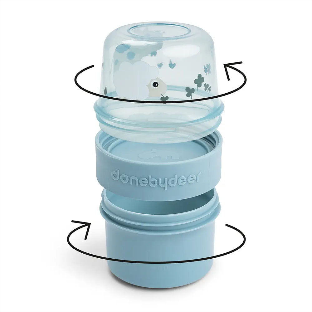 Contenedor de snack 2 en 1 para llevar Tiny Farm azul