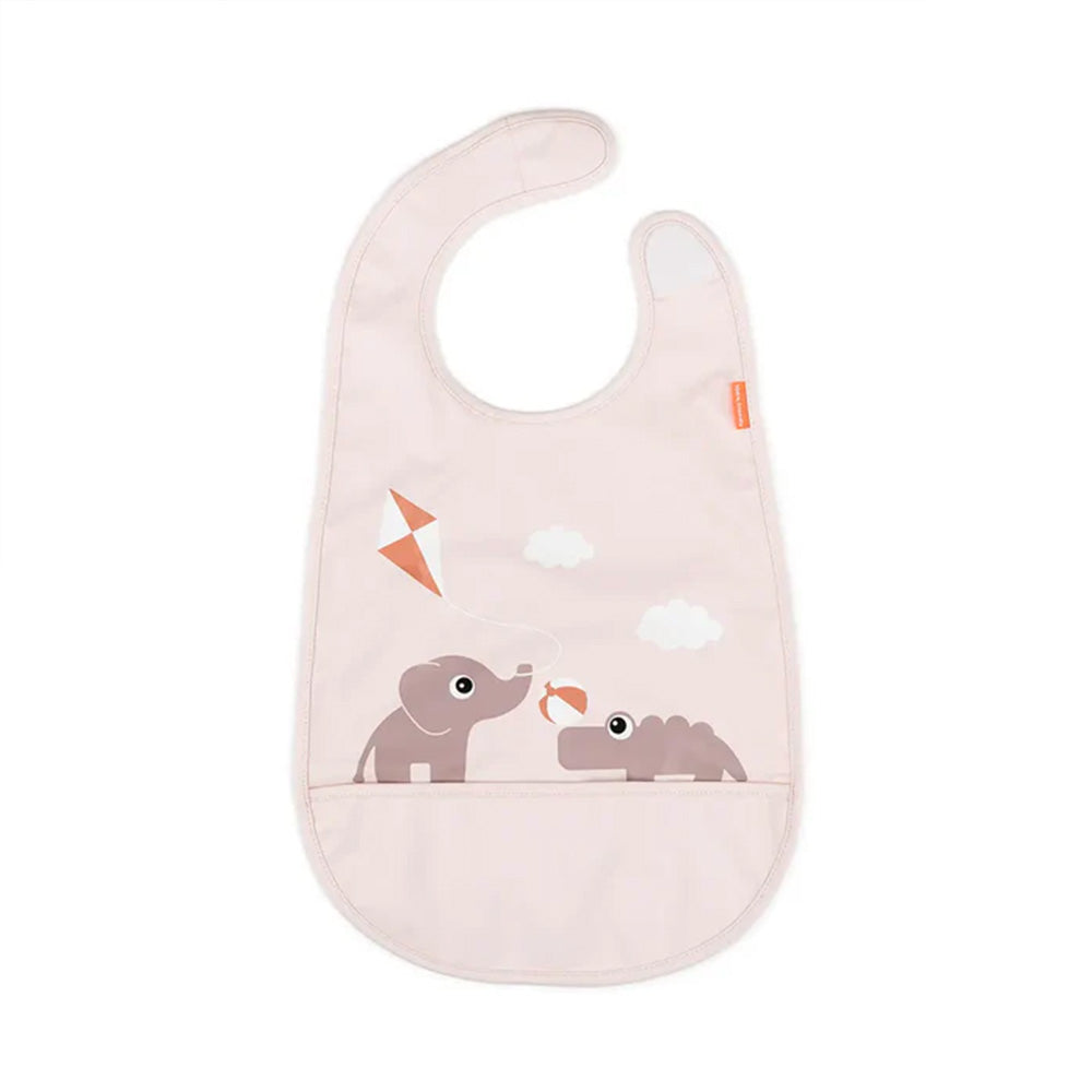 Babero con velcro Playground rosa