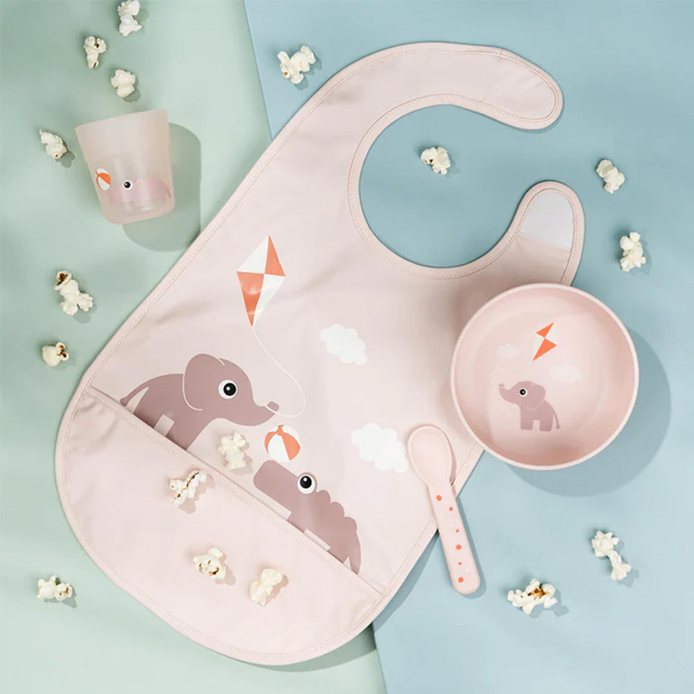 Babero con velcro Playground rosa