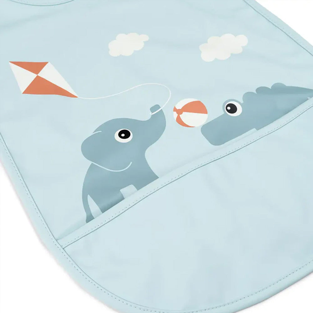 Babero con velcro Playground azul