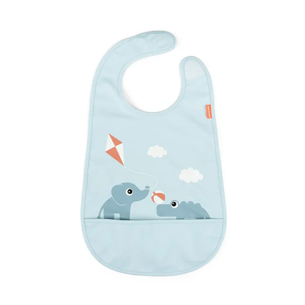 Babero con velcro Playground azul