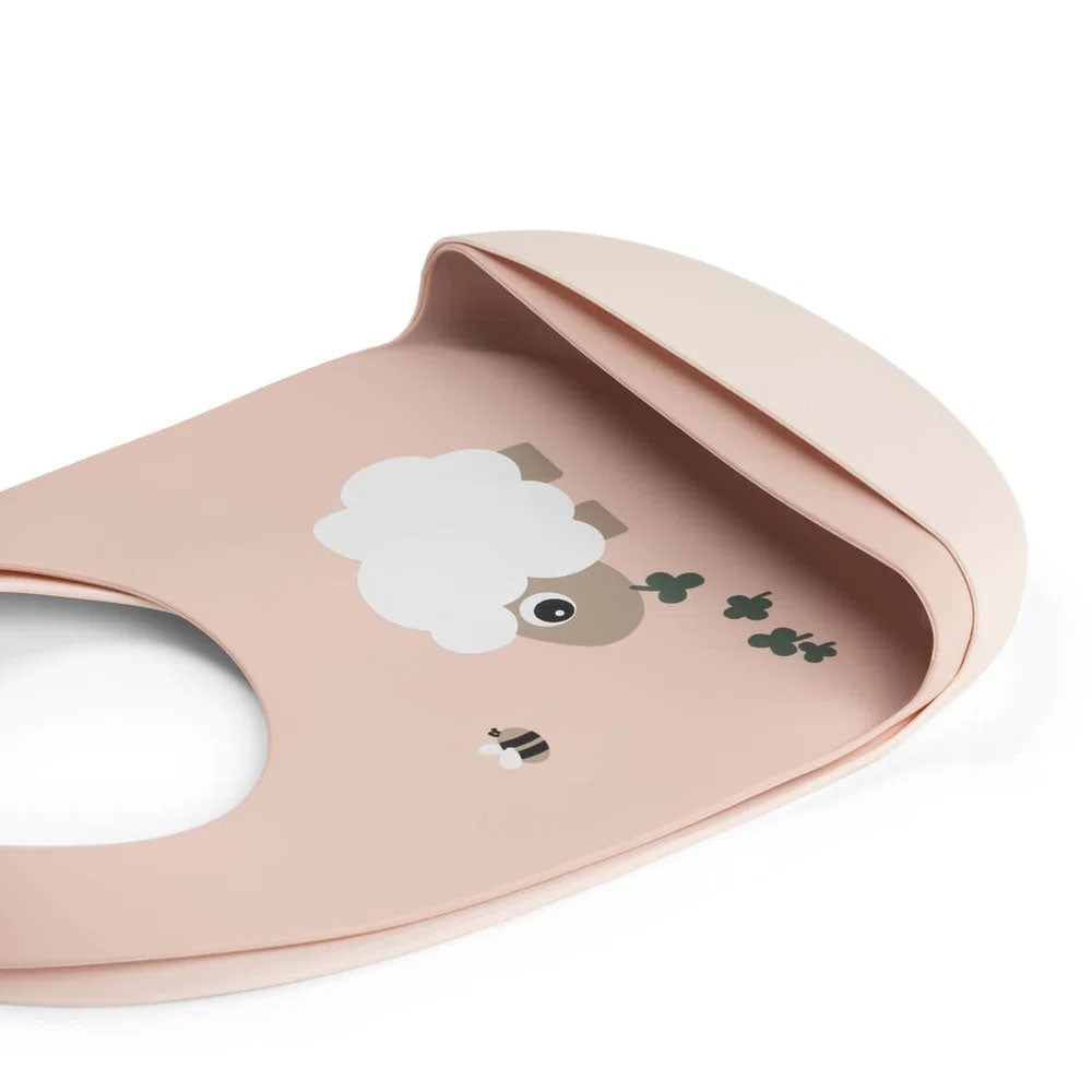 Set de 2 Baberos de silicona Tiny Farm rosa